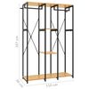 vidaXL Wardrobe Black and Oak 110x40x167 cm Metal and Engineered Wood