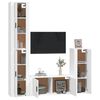 vidaXL 4 Piece TV Cabinet Set White Engineered Wood