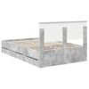 vidaXL Bed Frame with Drawer Concrete Grey 135 x 190 cm Engineer Wood