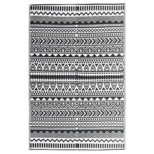 vidaXL Outdoor Rug ARAKIL Black 190x290 cm PP