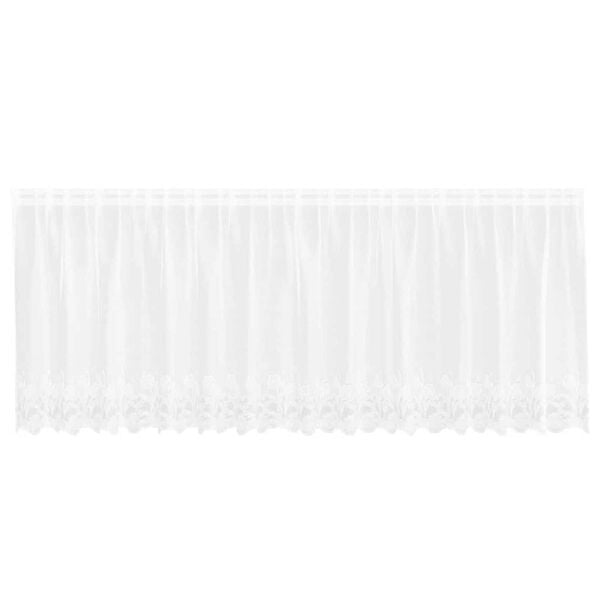 vidaXL Lace Curtain with Curtains Floral White 80 x 400 cm Polyester