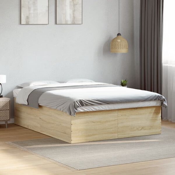 vidaXL Bed Frame without Mattress Sonoma Oak 150x200 cm King Size