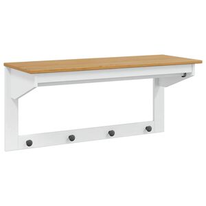 vidaXL Coat Rack HILL White and Honey Brown 90 x 35 x 41.5 cm