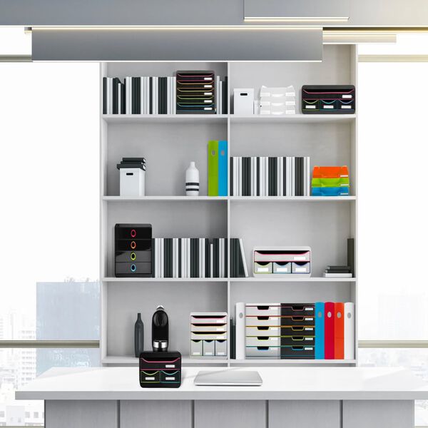 Exacompta Big-Box Plus Desktop Drawer Set Black Office with 5 Drawers Black