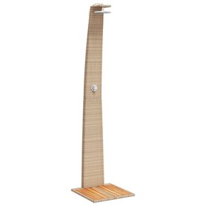 vidaXL Outdoor Shower Beige 55x60x224 cm Poly Rattan and Acacia Wood
