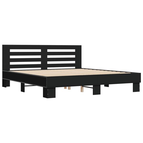 vidaXL Bed Frame without Mattress Black 180x200 cm Super King