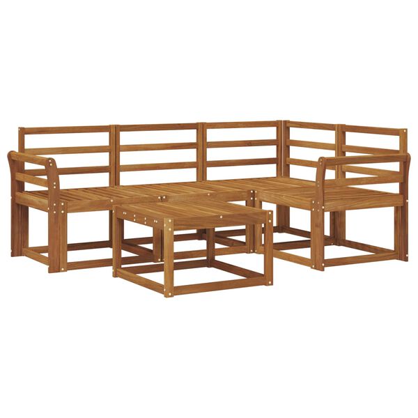 vidaXL Outdoor Sofa Set 5 pcs Natural Solid Acacia Wood