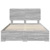 vidaXL Bed Frame with Drawer Grey Sonoma 140 x 190 cm Engineered Wood