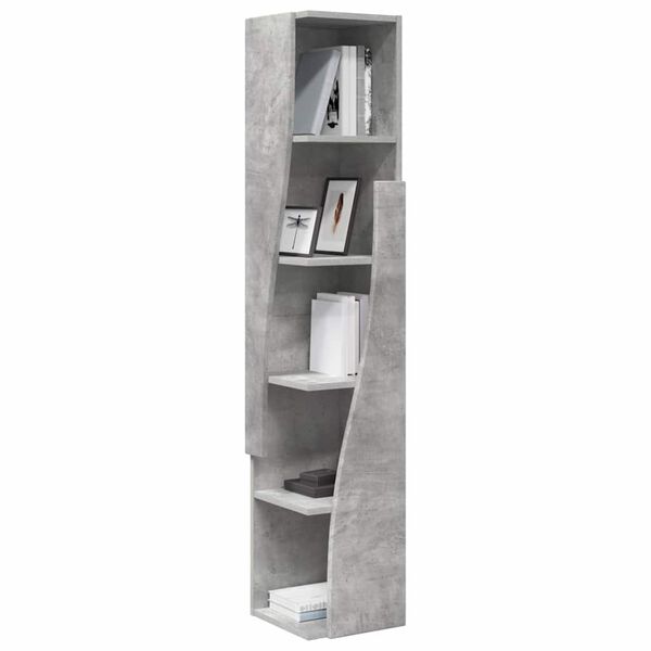 vidaXL Corner Cabinet Concrete Grey 27.5x27x140cm Engineered Wood