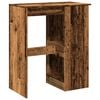 vidaXL Bar Table with Racks Old Wood 90x47.5x103.5 cm Engineered Wood