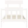vidaXL Bed Frame without Mattress White Single Solid Wood Pine