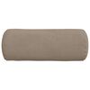 vidaXL Bolster Pillows 2 pcs Taupe Ø 15 x 40 cm Microfibre Fabric