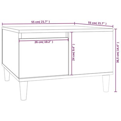 vidaXL Coffee Table White 55x55x36.5 cm Engineered Wood
