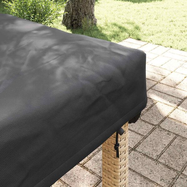 vidaXL Table Cover Plain Black 102 x 222 x 15 cm Fabric