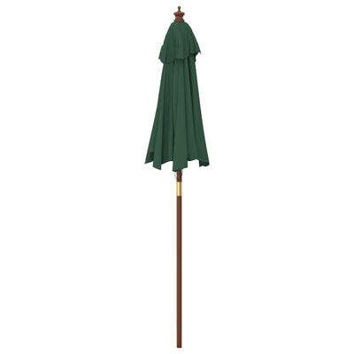 vidaXL Garden Parasol with Wooden Pole Green 196x231 cm