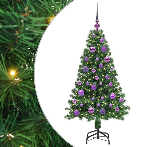 vidaXL Artificial Christmas Tree with 150 LEDs with Stand Green 120 cm