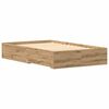 vidaXL Bed Frame with Drawer Artisan Oak 120 x 200 cm Engineered Wood