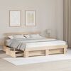 vidaXL Bed Frame with Headboard Brown 180 x 200 cm Solid Pine Wood