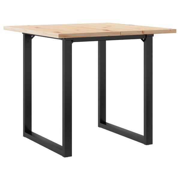 vidaXL Dining Table O-Frame 80x80x75.5 cm Solid Wood Pine and Steel