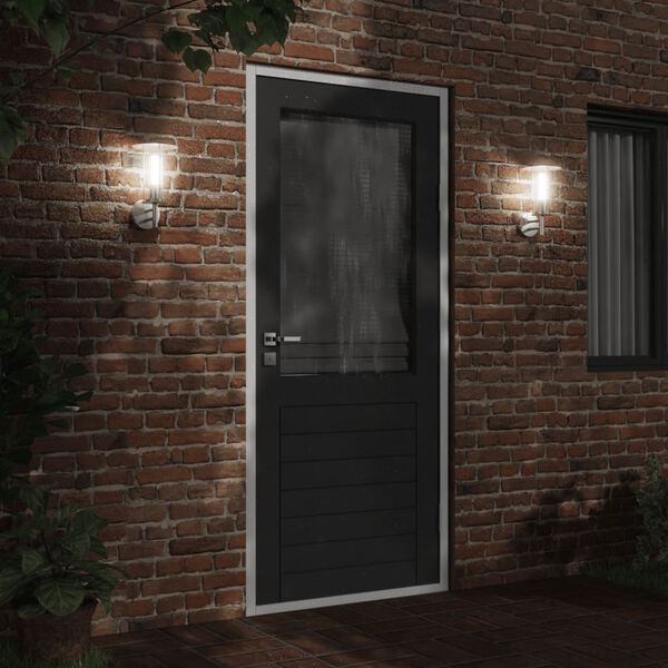 vidaXL Outdoor Wall Lights 2pcs Silver Stainless Steel