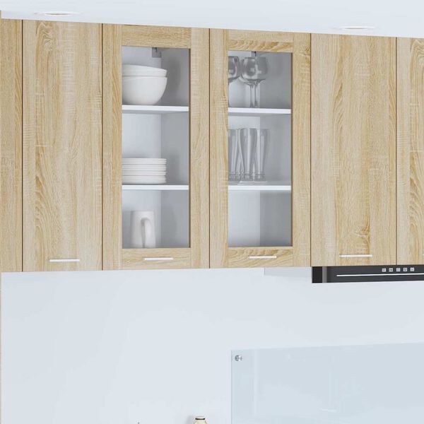 vidaXL Hanging Cabinet with Storage 2 pcs Sonoma Oak 40 x 31 x 80 cm