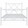 vidaXL Metal Bed Frame without Mattress with Footboard White 90x200cm