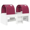 vidaXL Kids'High Bed Frame with Tunnel White and Red Engineered Wood