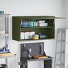vidaXL Wall Cabinet for Garage with Gas-lift Door Olive green