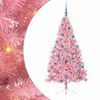 vidaXL Artificial Pre-lit Christmas Tree with 300 LEDs Pink 180 cm PVC
