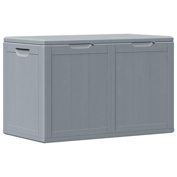 vidaXL Garden Storage Box 180L Grey PP Wood Look