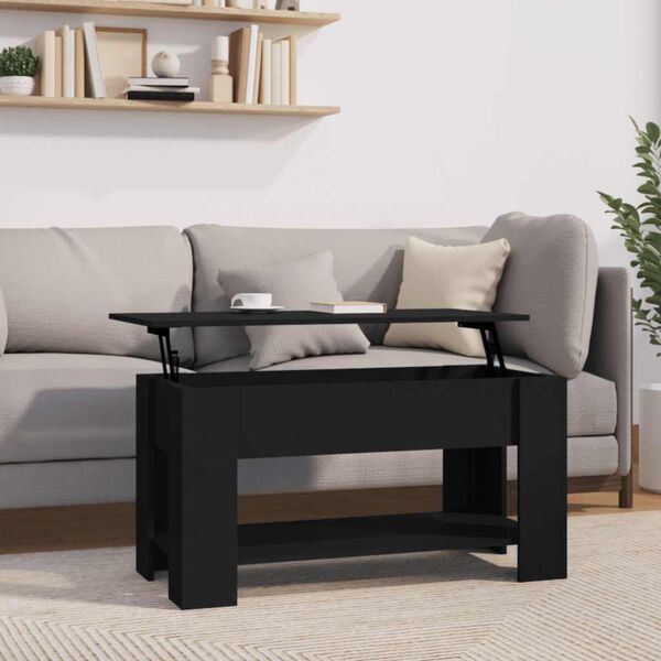 vidaXL Coffee Table Black 101x49x52 cm Engineered Wood