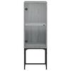 vidaXL Side Cabinet with Glass Doors Grey Sonoma 35x37x100 cm