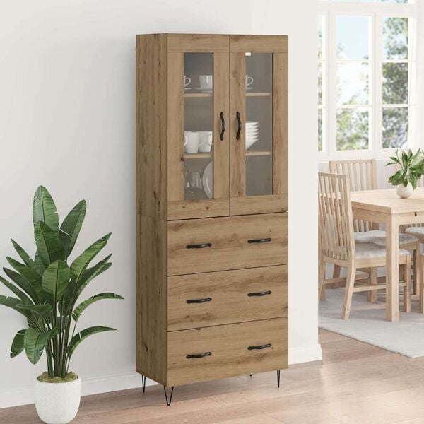 vidaXL Highboard Artisan Oak 69.5 x 34 x 90 cm Engineered Wood