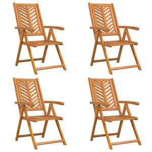 vidaXL Reclining Chair 4 pcs Brown 57 x 71 x 90cm Wood