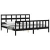 vidaXL Bed Frame without Mattress Black Super King Size Solid Wood Pine