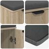 vidaXL Hall Bench with Cushion with Storage Sonoma Oak 60 x 38 x 46 cm