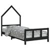 vidaXL Kids Bed Frame Black 90x190 cm Solid Wood Pine