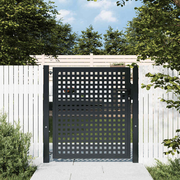 vidaXL Garden Gate Anthracite 100x100 cm Steel