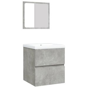 vidaXL Bathroom Sink Cabinet with Basin and Mirror Concrete Grey