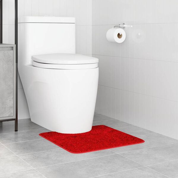 vidaXL Anti-slip Bath Mat with Toilet Cut Red 50 x 50 cm PP