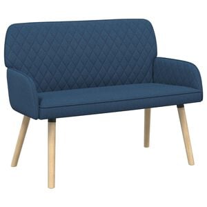 vidaXL 2 Seater Sofa with Solid Wood Legs 2-Seater Blue Linen Fabric