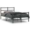 vidaXL Metal Bed Frame without Mattress with Footboard&nbsp;Black 120x190cm