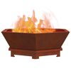 vidaXL Fire Pit Brown 75 x 75 x 28 cm Weathering Steel