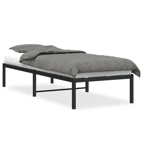 vidaXL Metal Bed Frame without Mattress Black 80x200cm