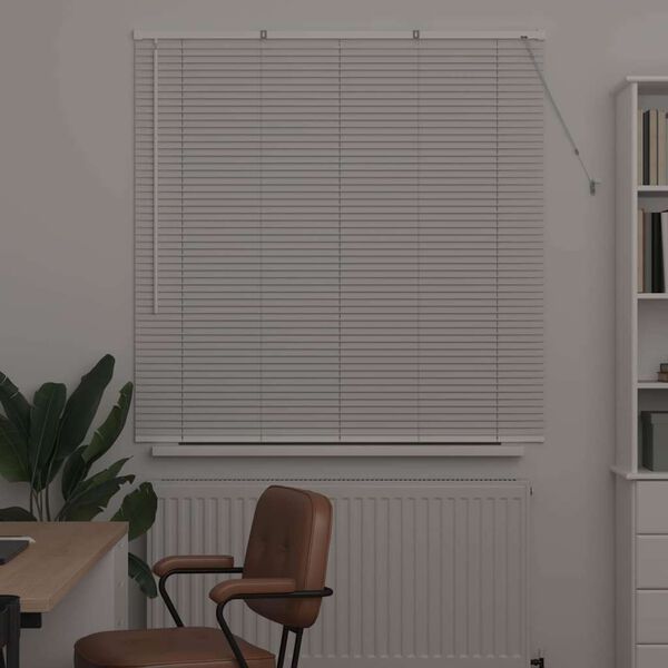 vidaXL Window Blind with Curtains Manual White Aluminium