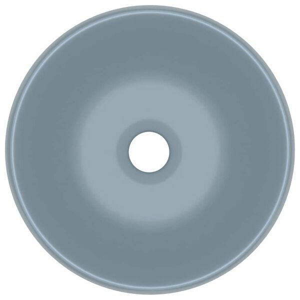 vidaXL Luxury Wash Basin Round Matt Light Blue 40x15 cm Ceramic