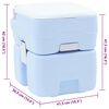 vidaXL Camping Toilet Manual Light Blue and White 41.5 x 36.5 x 42 cm