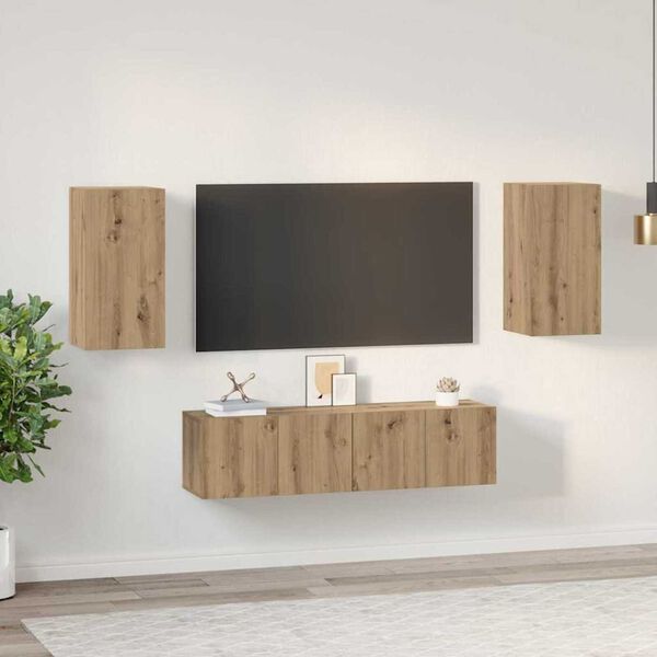 vidaXL TV Cabinet Set Wall-mounted 4 pcs Artisan oak 30.5 x 30 x 60 cm