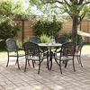 vidaXL Garden Dining Set 7 pcs Black 90 x 90 x 75 cm Cast Aluminium