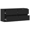 vidaXL TV Wall Cabinet with LED Lights Black 100x31x45 cm